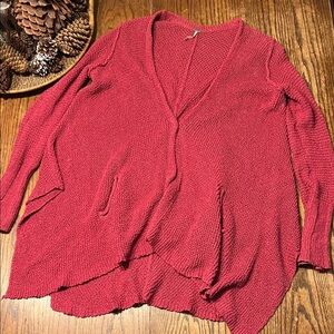 Free People Knit Cardigan Berry